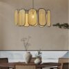 Rattan-Deckenleuchte im Retro-Stil