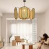 Rattan-Deckenleuchte im Retro-Stil