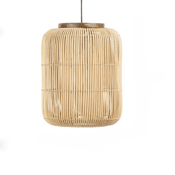 Rattan-Deckenleuchte im Retro-Stil mit LED