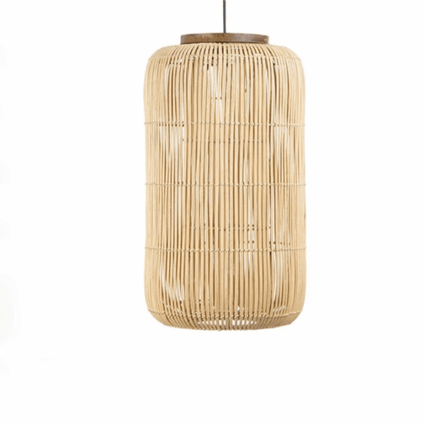 Rattan-Deckenleuchte im Retro-Stil mit LED