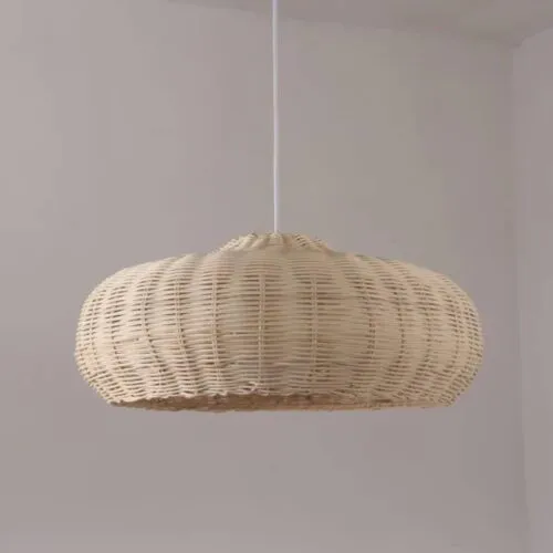 Rattan-Deckenleuchte im Vintage-Stil handgeflochten