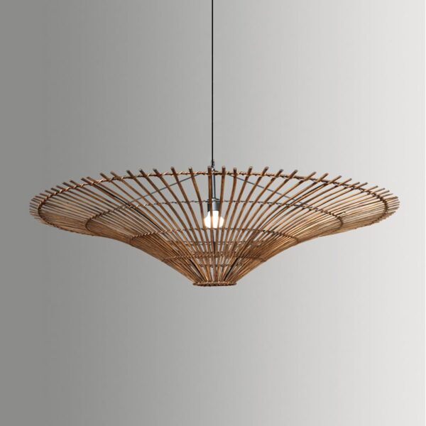 Rattan Deckenleuchte mit LED - moderner Retro-Stil