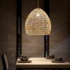 Rattan-Deckenleuchte mit LED-Vintage-Design