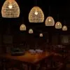 Rattan-Deckenleuchte mit LED-Vintage-Design
