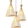 Rattan-Hängelampe im Dreieck-Design