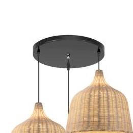 Rattan-Hängelampe im Glocken-Design
