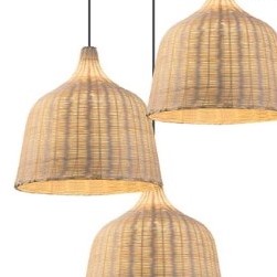 Rattan-Hängelampe im Glocken-Design