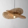 Rattan-Hängelampe im Retro-Design mit LED