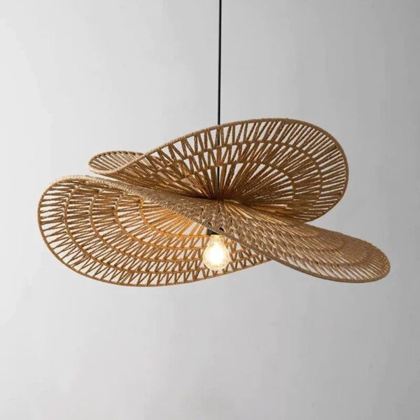 Rattan-Hängelampe im Retro-Design mit LED