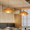 Rattan-Hängelampe im Retro-Landhausstil