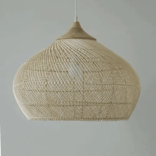 Rattan-Hängelampe im Retro-Stil mit chinesischem Flair