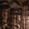 Rattan-Hängelampe im Vintage-Stil