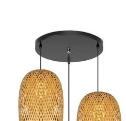 Rattan-Hängelampe in Olivenform 2 Rattan-Hängelampe in Olivenform 2