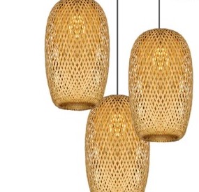 Rattan-Hängelampe in Olivenform 2 Rattan-Hängelampe in Olivenform 2