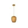 Rattan-Hängelampe in Olivenform Beige