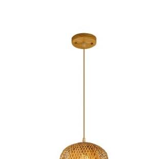 Rattan-Hängelampe in Olivenform Beige