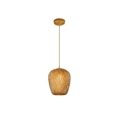 Rattan-Hängelampe in Olivenform Beige
