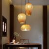 Rattan-Hängelampe mit drei Designs Rattan-Hängelampe mit drei Designs