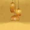 Rattan-Hängelampe mit drei Designs