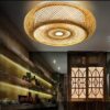 Rattan-Hängelampe mit kunstvollem Design