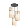 Rattan-Hängelampe zylindrisch Beige