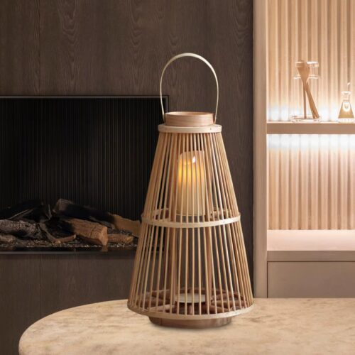 Rattan-Laterne im Retro-Stil