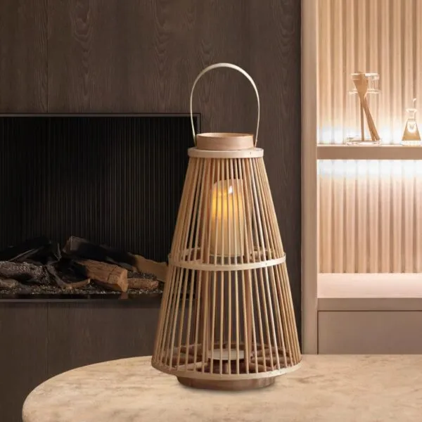Rattan-Laterne im Retro-Stil