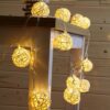 Rattan Lichterkette für den Außenbereich