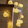Rattan Lichterkette für den Außenbereich