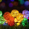 Rattan Lichterkette für den Außenbereich