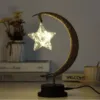 Rattan Mondlampe mit Sternenlampe USB