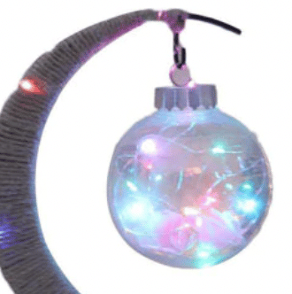 Rattan Mondlampe mit USB-Anschluss Mondform