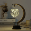 Rattan Mondlampe mit USB-Anschluss und Apfelbirne