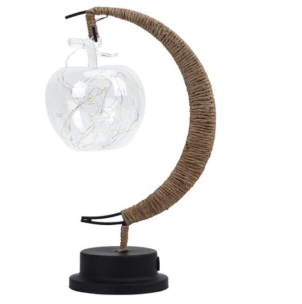 Rattan Mondlampe mit USB-Anschluss und Apfelbirne