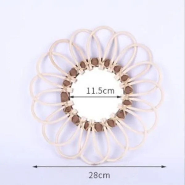 Rattan-Spiegel Blume rund Rattan-Spiegel Blume rund