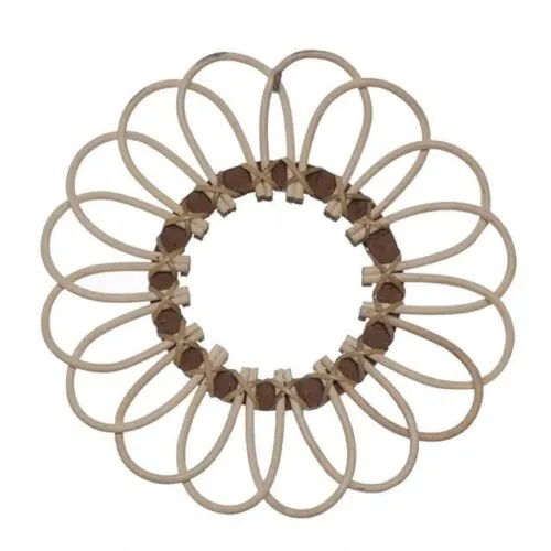 Rattan-Spiegel Blume rund