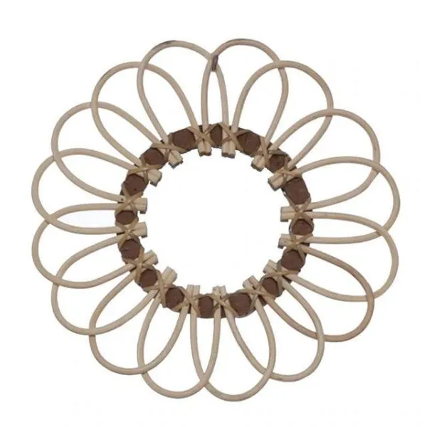 Rattan-Spiegel Blume rund Rattan-Spiegel Blume rund