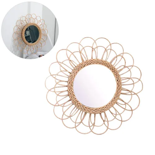 Rattan-Spiegel große Blume
