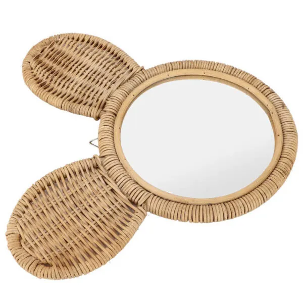 Rattan-Spiegel im Bärenkopf-Design Rattan-Spiegel im Bärenkopf-Design