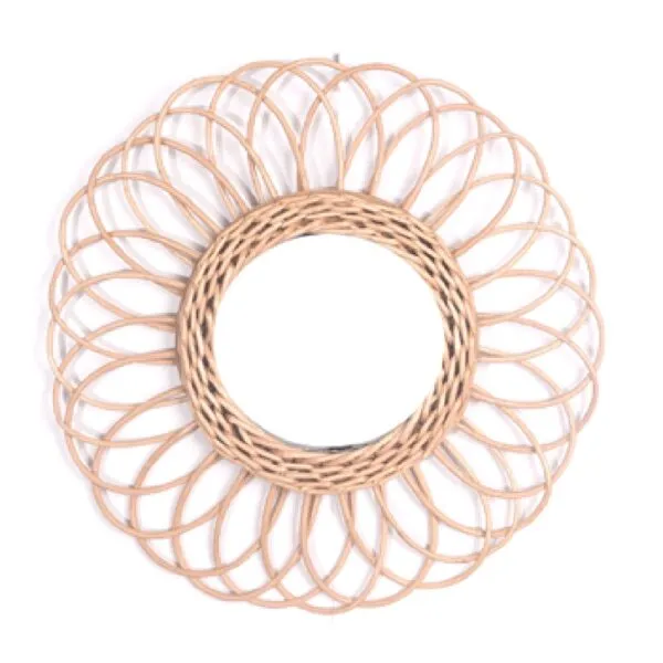 Rattan-Spiegel in Blütenform Rattan-Spiegel in Blütenform