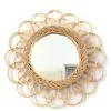 Rattan-Spiegel mit Blume Rattan-Spiegel mit Blume
