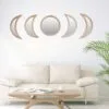 Rattan-Spiegel-Set mit Mondphasen