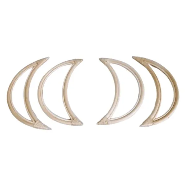 Rattan-Spiegel-Set mit Mondphasen