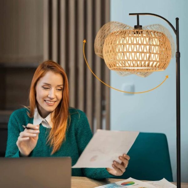 Rattan-Stehlampe Boho Rattan-Stehlampe Boho