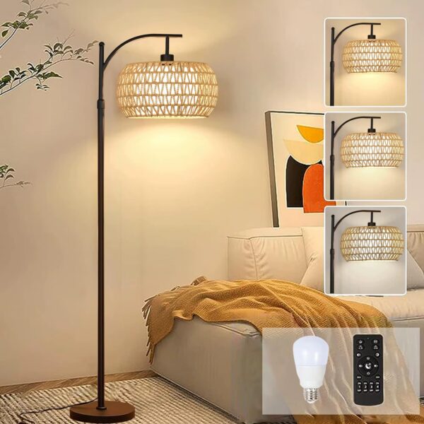 Rattan-Stehlampe Boho Rattan-Stehlampe Boho