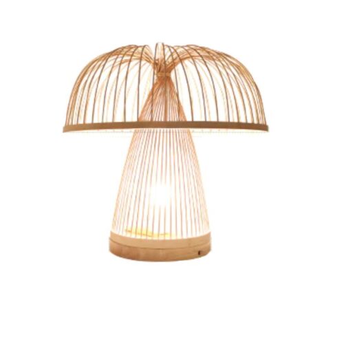 Rattan-Stehleuchte im Pilzdesign