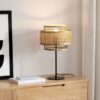 Rattan-Stehleuchte mit Doppelschirm Rattan-Stehleuchte mit Doppelschirm