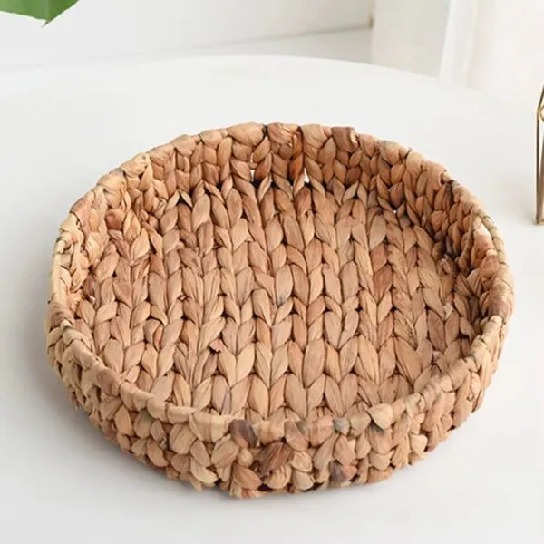 Rattan-Tablett rund geflochten Rattan-Tablett rund geflochten