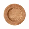 Rattan-Tischset in Tellerform aus Holz Rattan-Tischset in Tellerform aus Holz