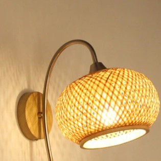 Rattan Wandlampe Kugel